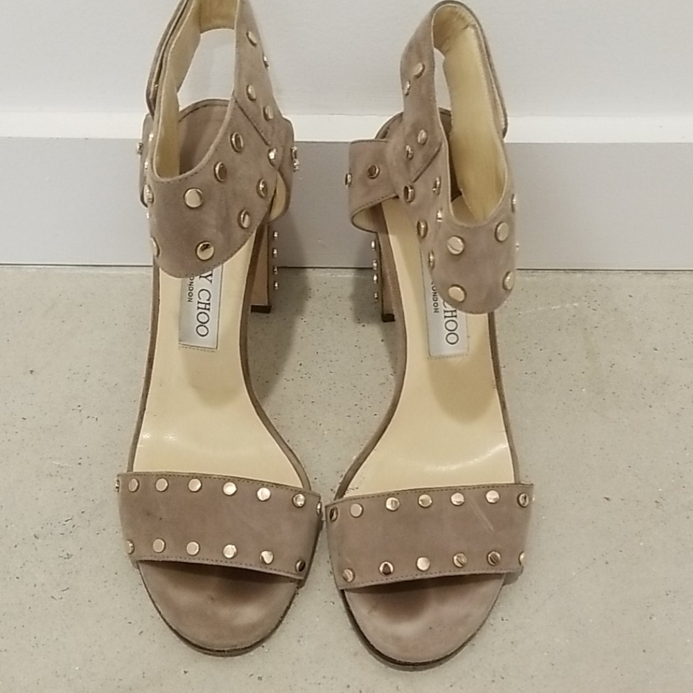 Jimmy Choo Veto taupe suede sandals